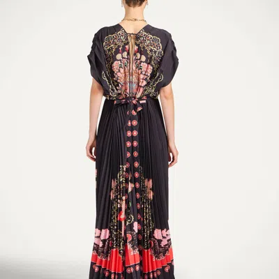 La Doublej Belted Pleated Printed Crepe De Chine Maxi Dress In Multi