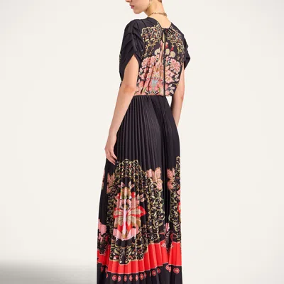 La Doublej Belted Pleated Printed Crepe De Chine Maxi Dress In Multi