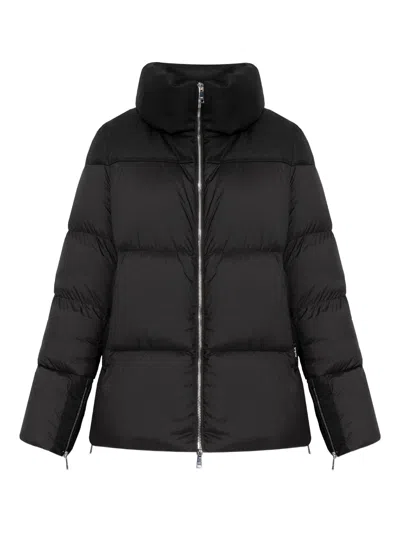 Add High-neck Zip Jacket In Black