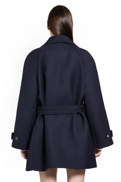 Loewe Coat In Wool Blend In Blue