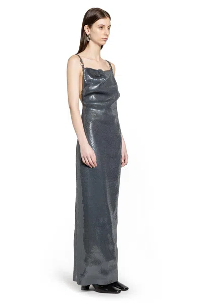 Coperni Logo Dress In Silver