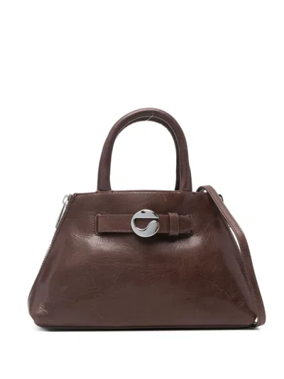 Coperni Trapezoidal Brown Calfskin Handbag In Brown