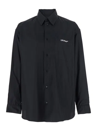 Off-white Graphic Print Shirt Chest Pocket In Black