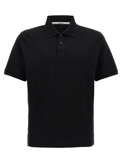 Saint Laurent Cassandre Polo Shirt In Black
