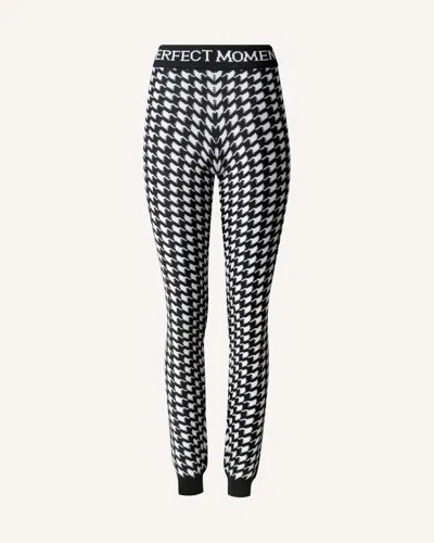 Perfect Moment Houndstooth-pattern Logo-waistband Pants In Black