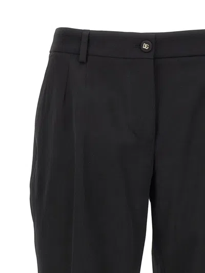 Dolce & Gabbana Trousers Wool Canvas Back Pockets In Black