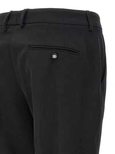 Dolce & Gabbana Trousers Wool Canvas Back Pockets In Black