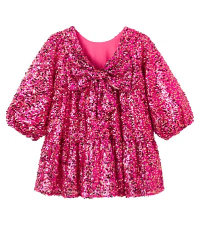 Konges Sløjd Lila Bow-detail Sequined Dress In Pink