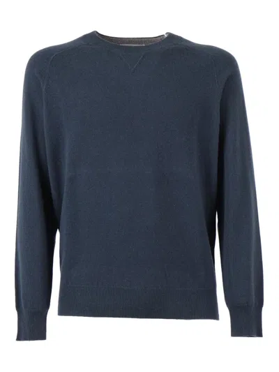 Kangra Cashmere Crew-neck Sweater In Blue