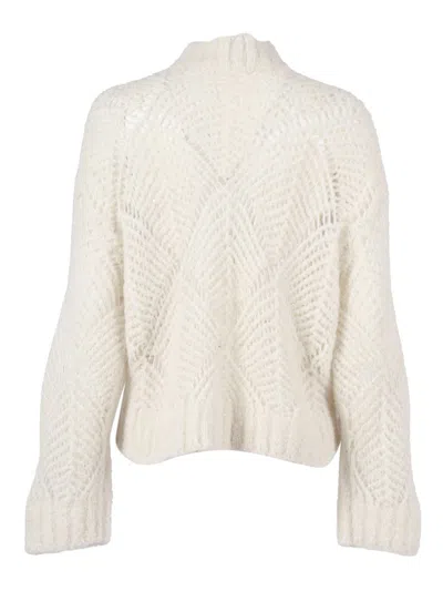 Antonelli Long-sleeved Knitted Sweater In Neutral