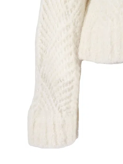 Antonelli Long-sleeved Knitted Sweater In Neutral