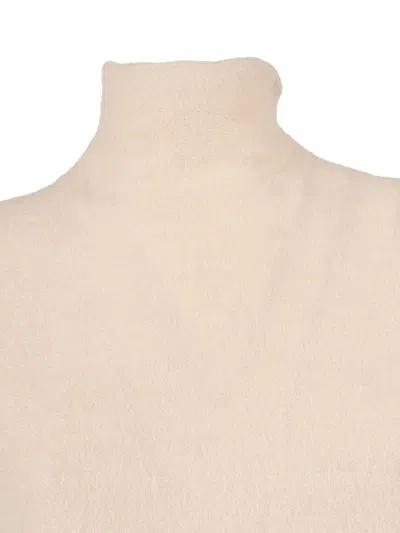 Antonelli Minimalist Round Neck Sweater In Fine Alpaca Blend In Gold