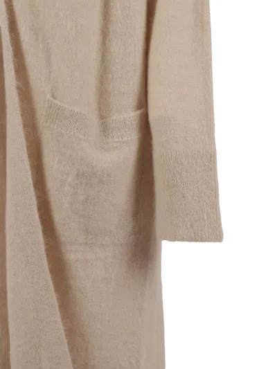 Antonelli Fine Knit Cardigan With Button-down Front And Relaxed Fit In Gold