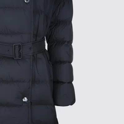 Burberry Quilted Hooded Double-breasted Belted Jacket In Black