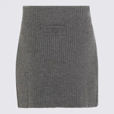 Givenchy Ribbed-knit Wool And Alpaca-blend Miniskirt In Gray