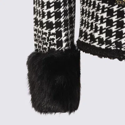 Twinset Black And White Casual Jacket In Multi