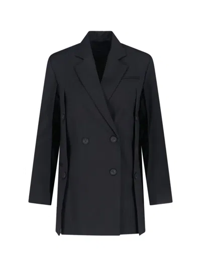 Eudon Choi Tailored Black Jacket With Minimalist Design And Classic Collar In Animal Print