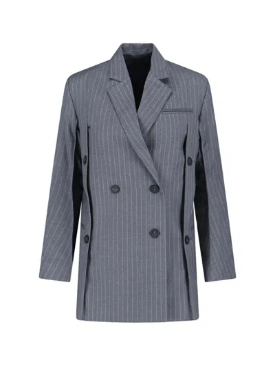 Eudon Choi Structured Grey Jacket With Modern Silhouette In Gray