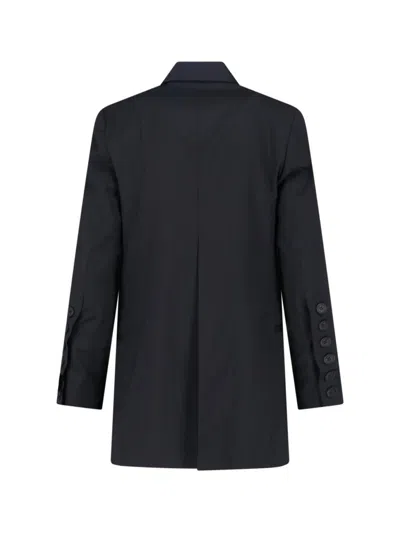 Eudon Choi Tailored Black Jacket With Minimalist Design And Classic Collar In Animal Print