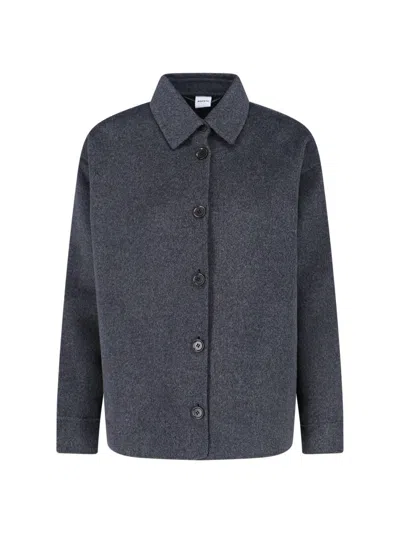 Aspesi Timeless Grey Shirt With Structured Collar And Button-down Front In Gray