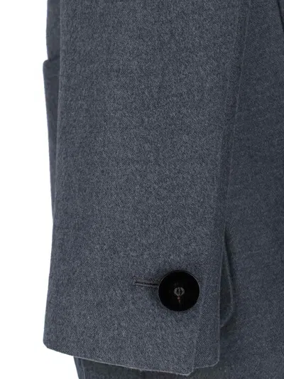 Giorgio Armani Sleek Modern Grey Jacket With Structured Silhouette In Blue