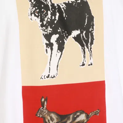 Marni Graphic Print Crew Neck Short Sleeve Top In White