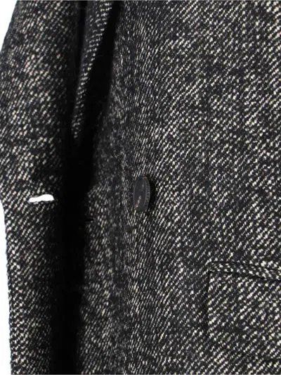 Tagliatore Tailored Black Jacket With Classic Collar And Button Closure In Gray