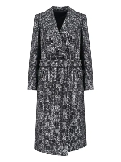 Tagliatore Tailored Black Jacket With Classic Collar And Sophisticated Silhouette In Gray