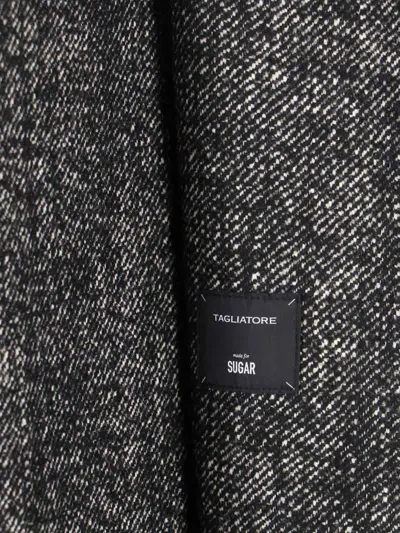 Tagliatore Tailored Black Jacket With Classic Collar And Button Closure In Gray