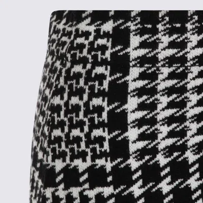 Twinset Black And White Viscose Skirt In Multi