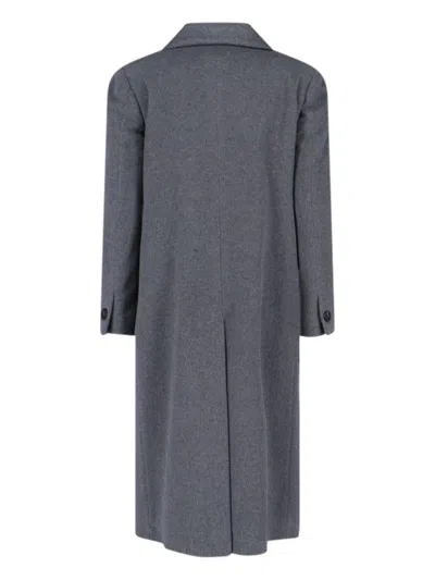 Tagliatore Tailored Grey Coat With Timeless Design In Gray