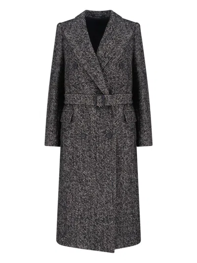 Tagliatore Tailored Black Jacket With Classic Collar And Sophisticated Silhouette In Gray