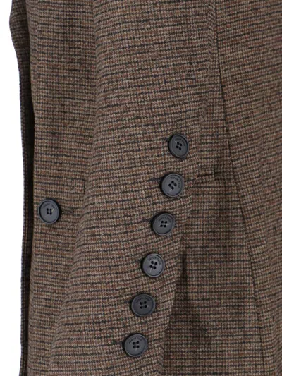 Eudon Choi Structured Tailored Brown Jacket With Classic Silhouette In Brown