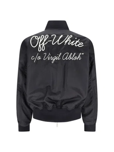 Off-white Arrow Nylon Bomber Jacket In Black