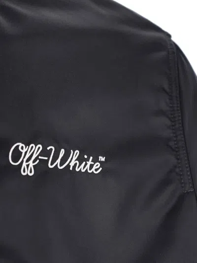 Off-white Arrow Nylon Bomber Jacket In Black