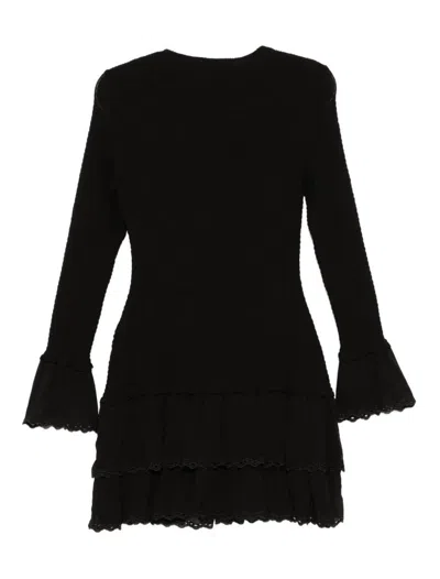 Michael Kors Smocked Mini Dress In Black