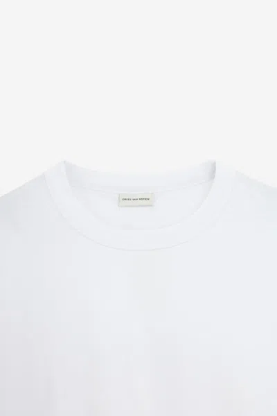 Dries Van Noten Crew Neck Short Sleeve Cotton T-shirt In White