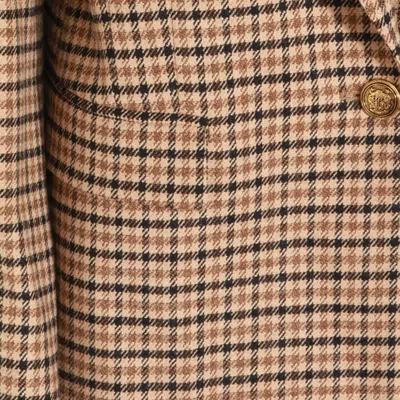 Twinset Checked Blazer With Front Pockets And Long Sleeves In Multi