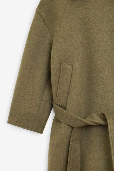 Our Legacy Court Belted Wool-blend Trench Coat In Green