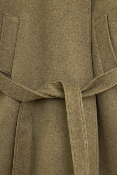 Our Legacy Court Belted Wool-blend Trench Coat In Green