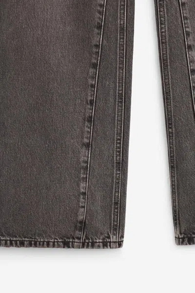 Our Legacy Distressed Wide-leg Jeans With Faded Black Wash In Gray