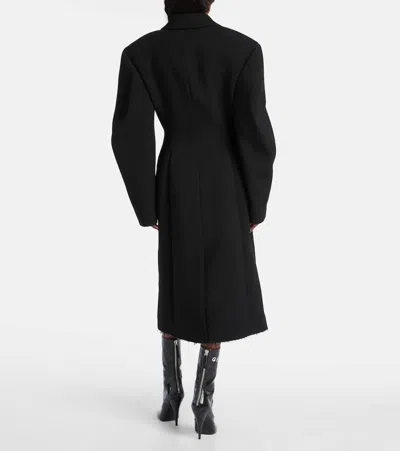 Givenchy Cocoon Fitted Coat In Wool In Black