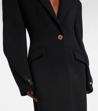 Givenchy Cocoon Fitted Coat In Wool In Black
