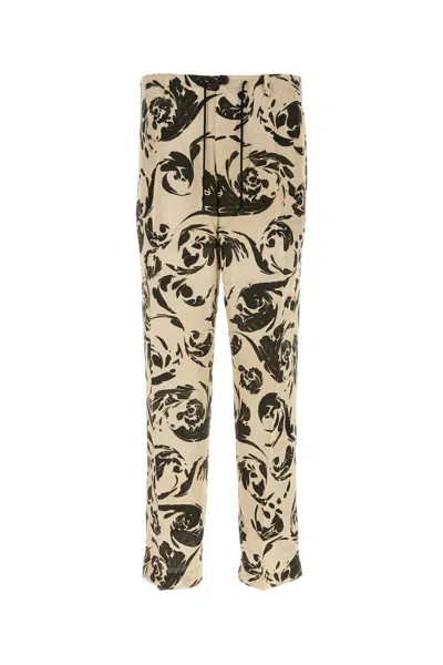 Dries Van Noten Pritned Viscose Penny Pant In White