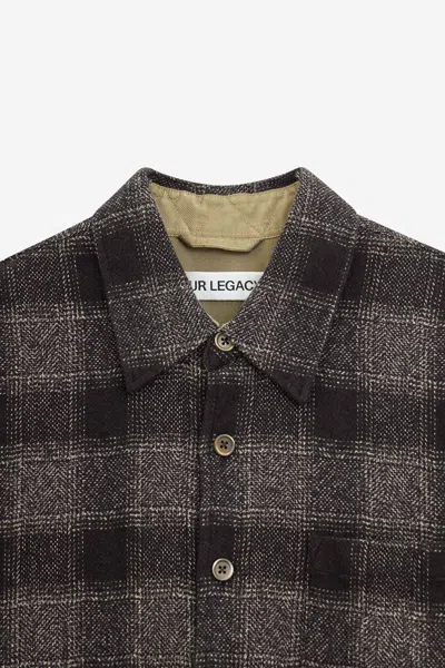 Our Legacy Mens Above Oakland Low Twist Check Shirt In Black