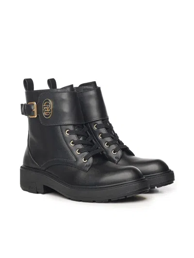 Liu •jo Leather Combat Boots In Multi