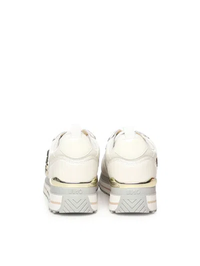 Liu •jo Leather Platform Sneakers In White