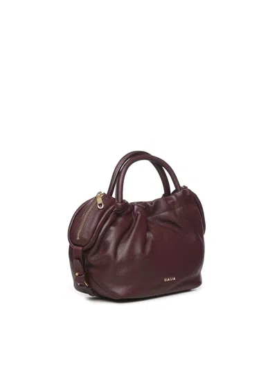 Biasia Leather Bag With Logo In Burgundy