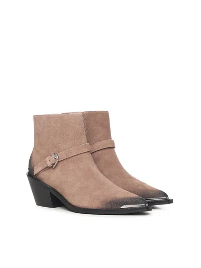 Coccinelle Buckle-fastening Pointed-toe Boots In Brown