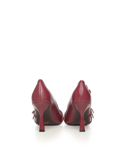 Coccinelle Fernanda Buckle-detail Pointed-toe Pumps In Burgundy